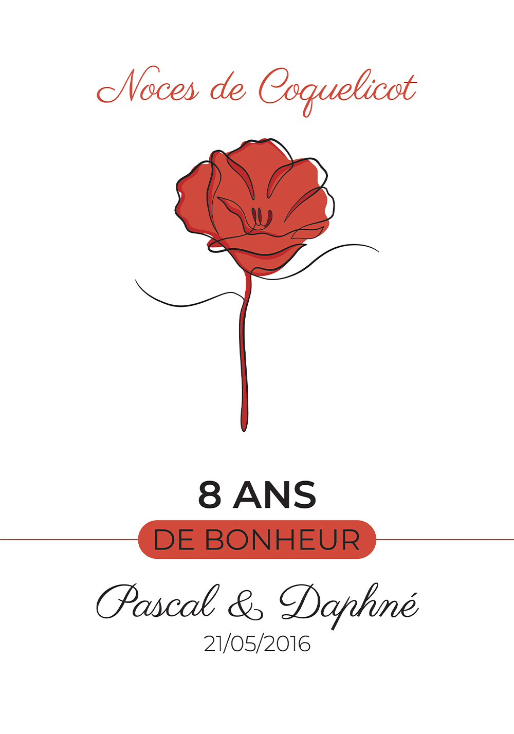 Poster noces de coquelicot