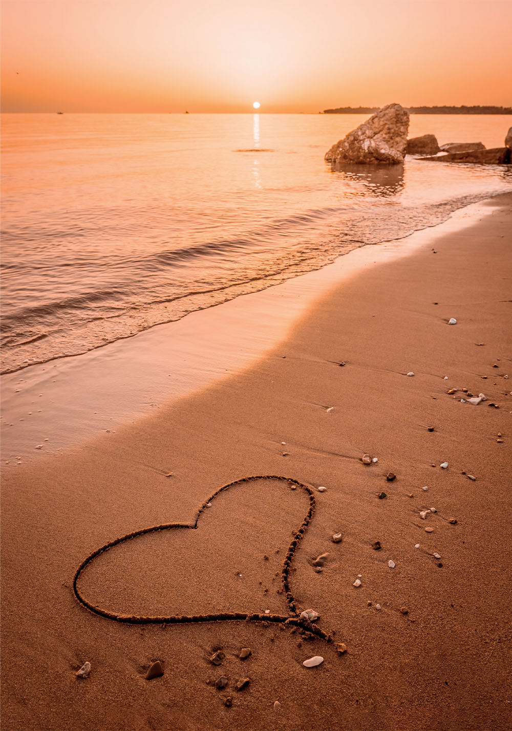 Affiche coeur plage