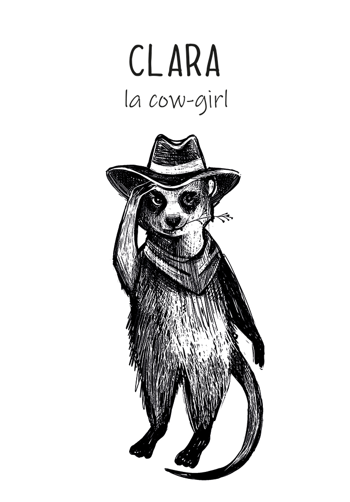 Cow-girl Affiche personnalisable Prénom enfant
