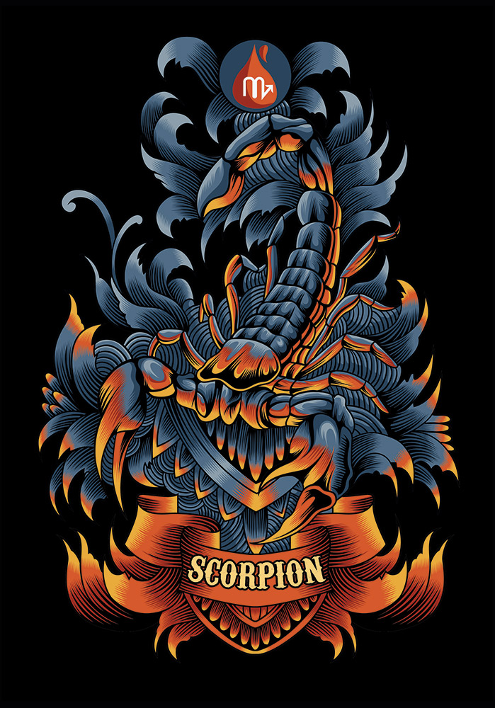 Scorpion huitième signe du zodiaque constellation Poster bureau