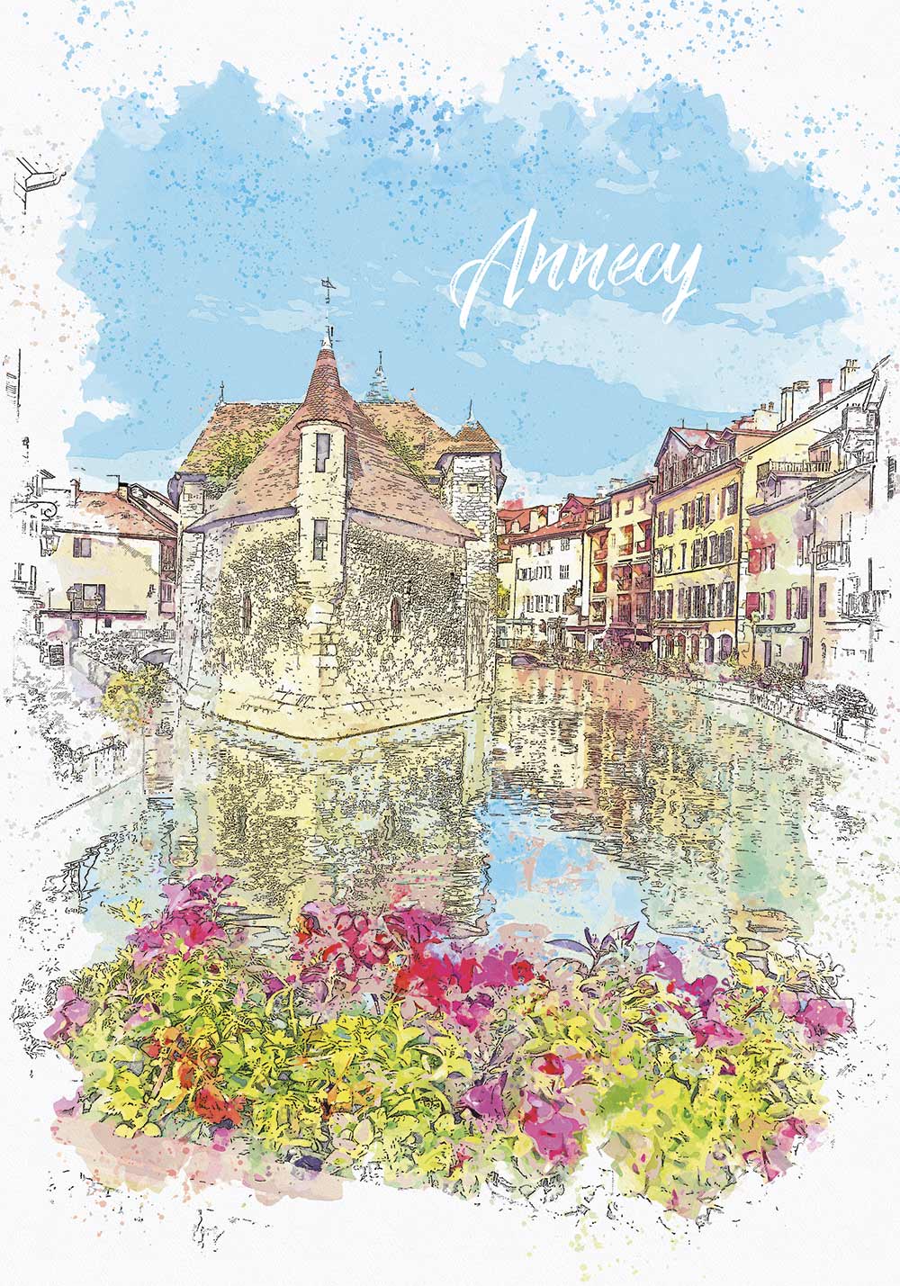 Affiche Annecy Le Palais de l'île Poster chambre