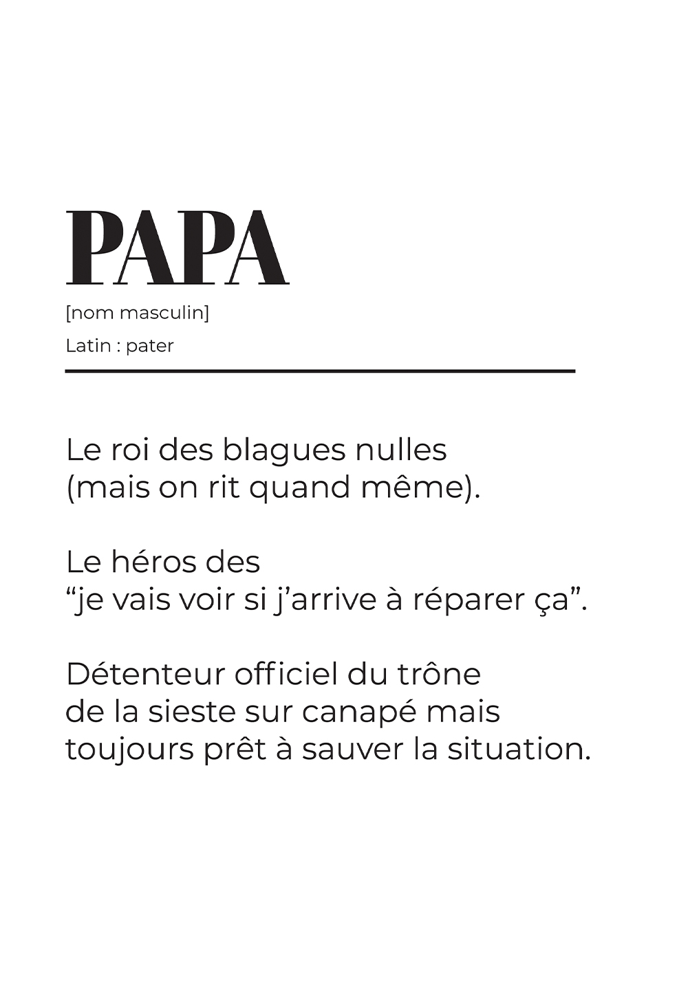 Affiche définition papa