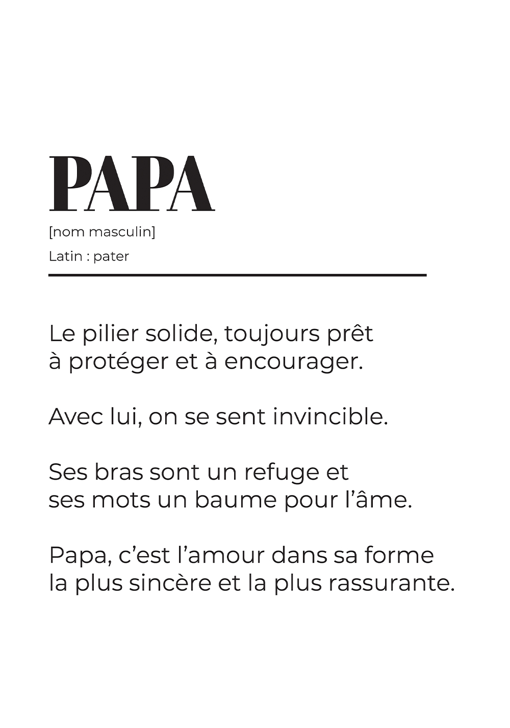 Affiche définition papa