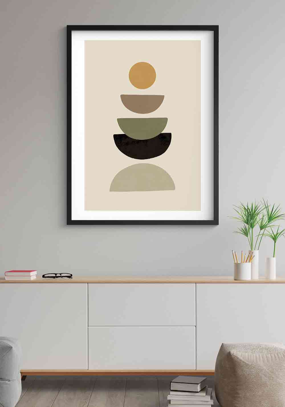 Affiche moderne minimaliste - Poster mural tendance - 3 formes 3