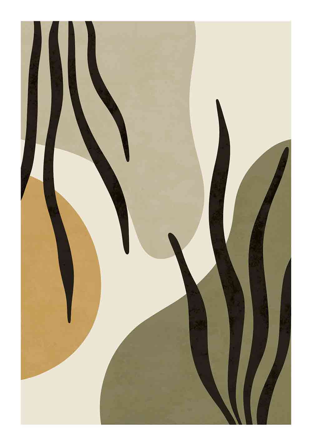 Affiche boho minimaliste de plantes décoration murale bureau