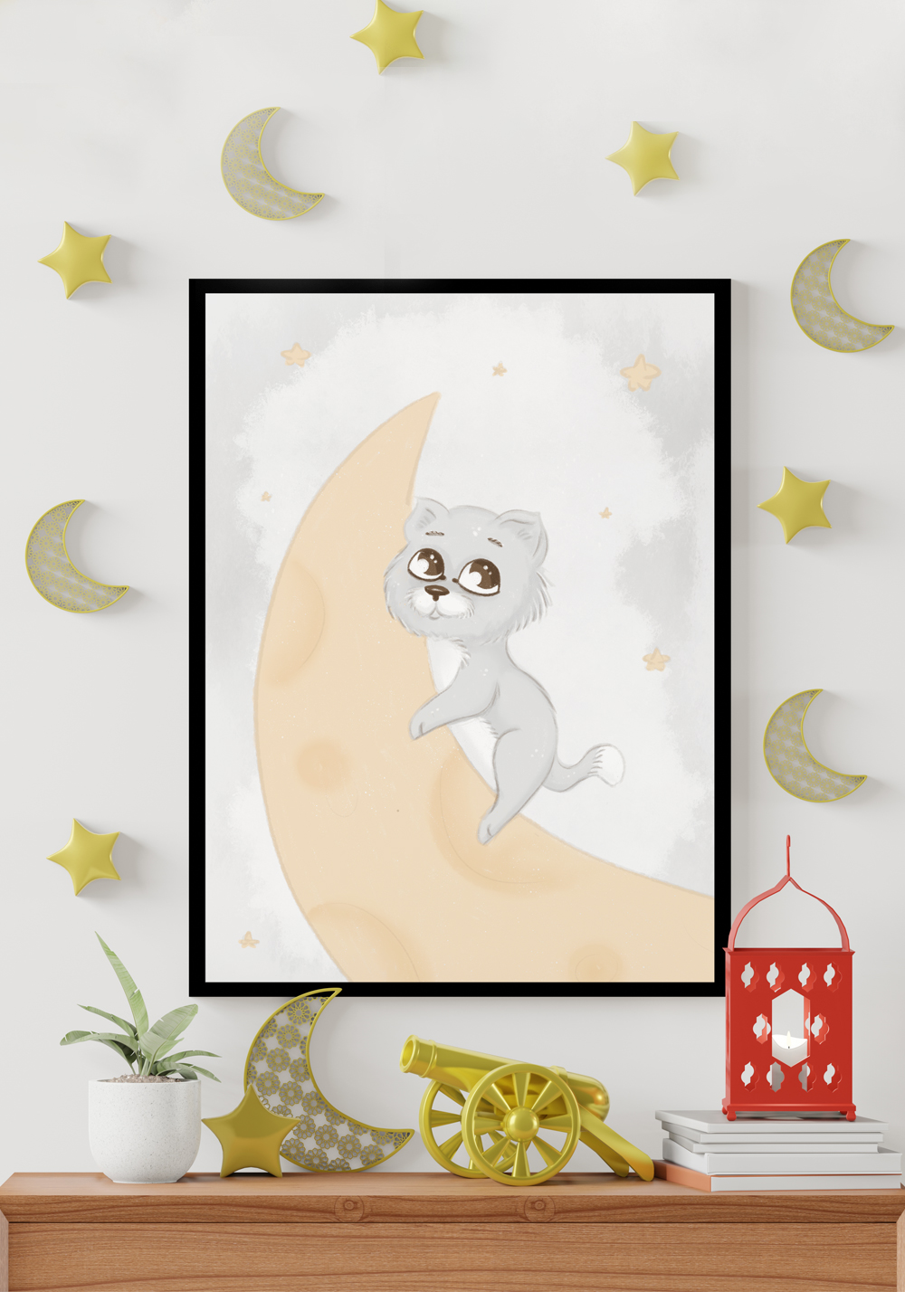 Affiche chat chambre bébé Poster animaux enfant - Artcamia