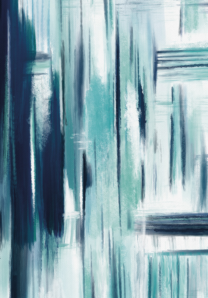 Affiche art abstrait peinture bleue - Déco murale - Artcamia