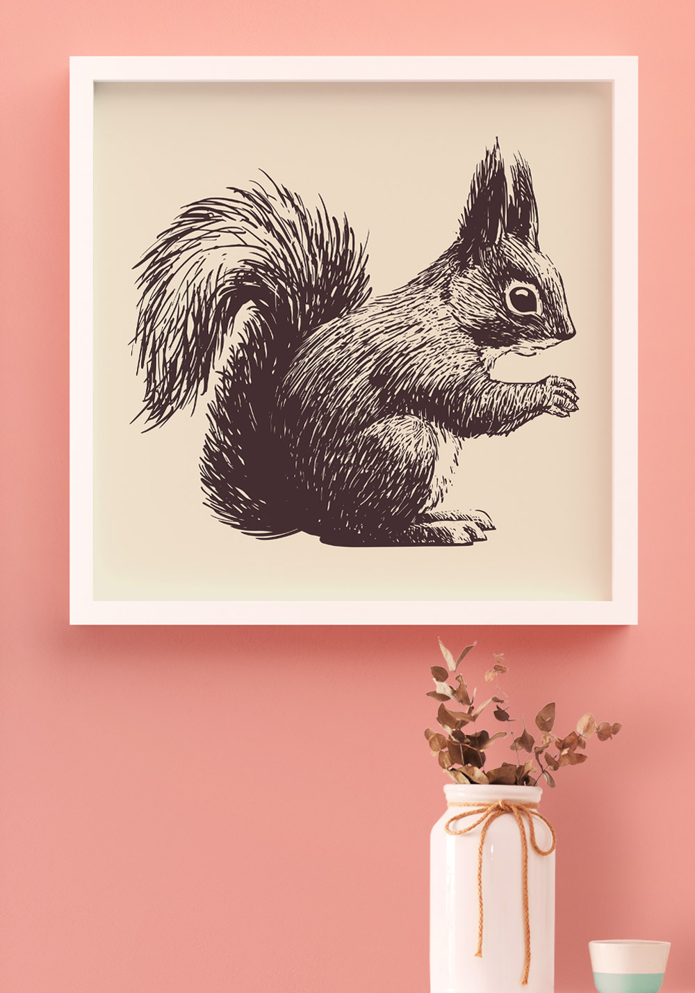 Écureuil roux animal de la faune sauvage Poster mural