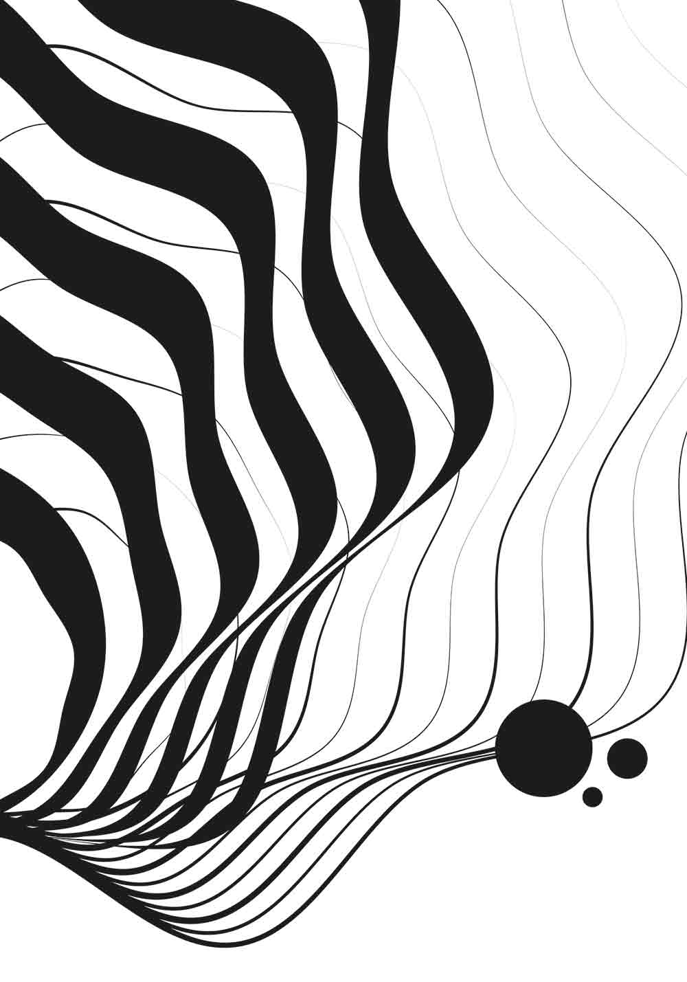 Poster d'art abstrait - Motif moderne noir et blanc Poster