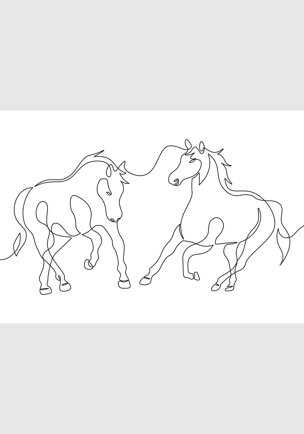 Poster chevaux noir et blanc