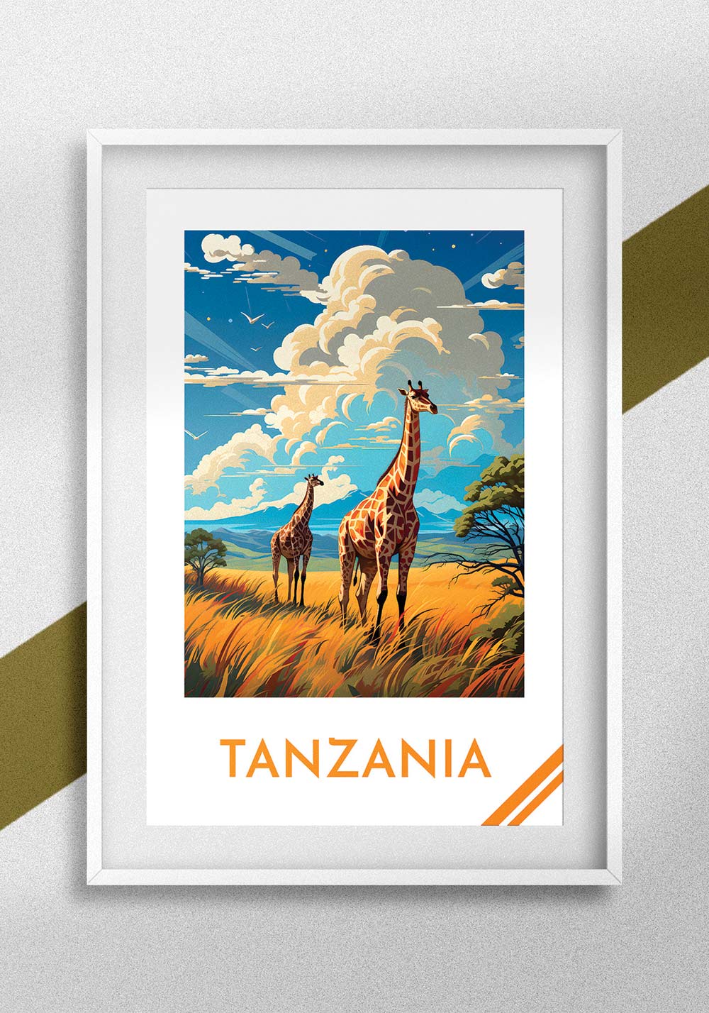 Poster girafe Affiche pays Artcamia