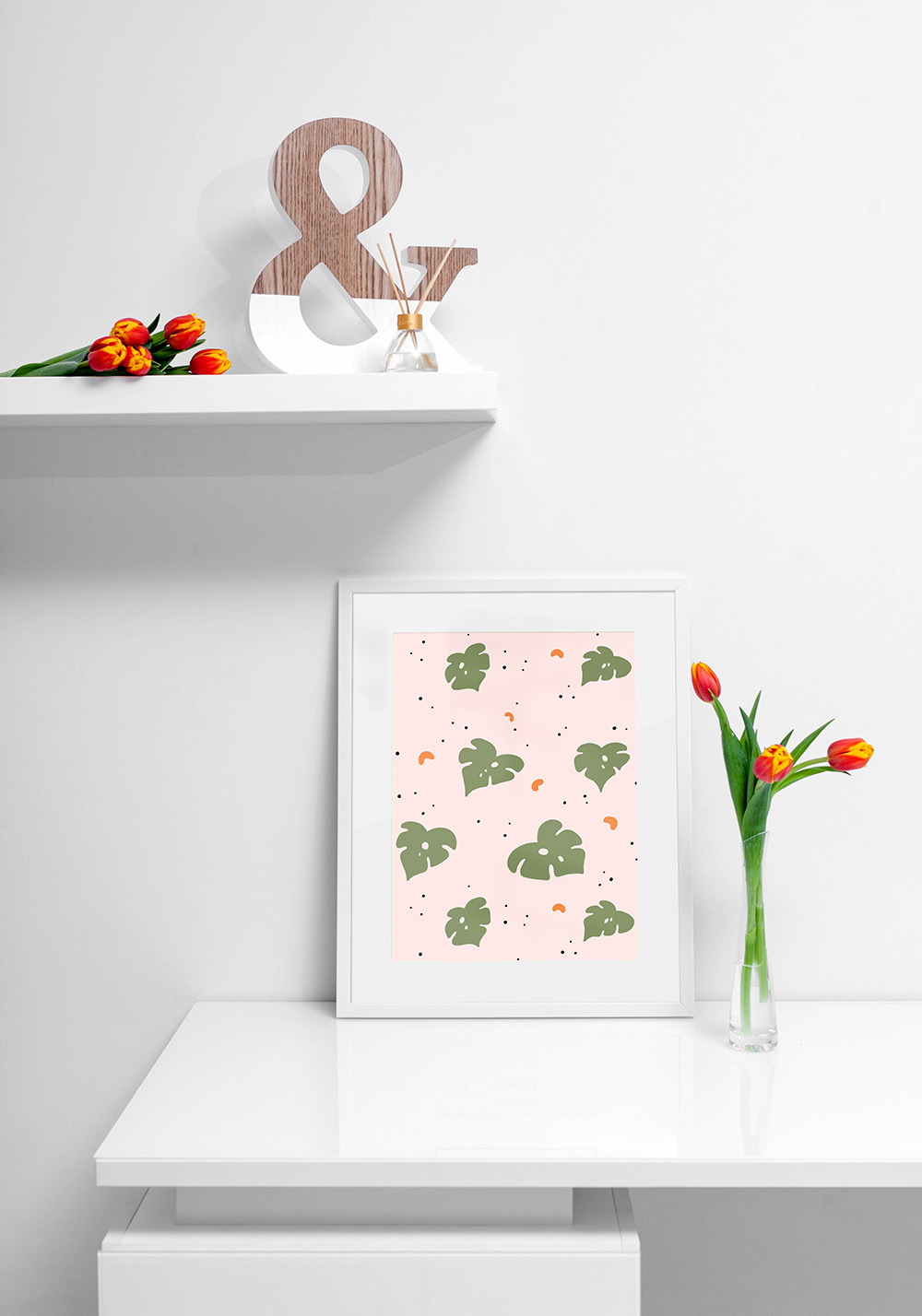 Poster pattern plante tropicale